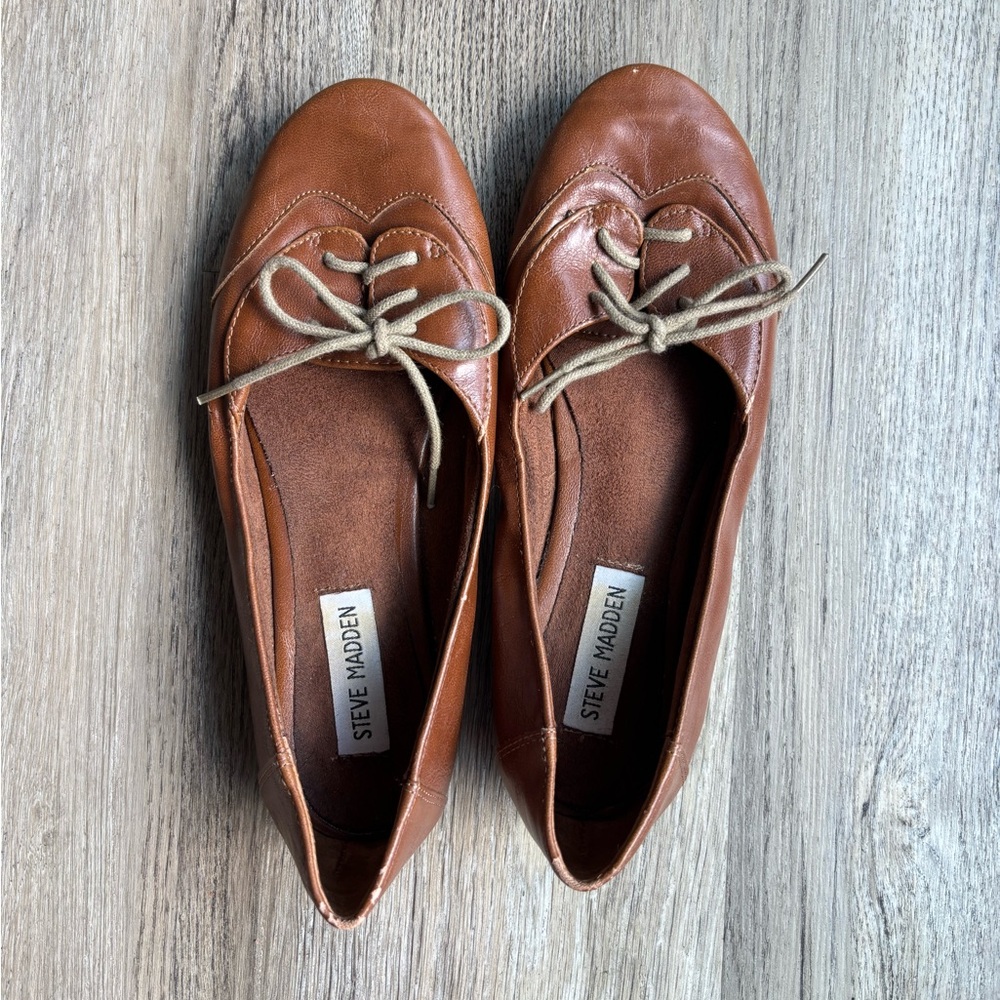 Steve Madden Tan Leather Ballet Flats
